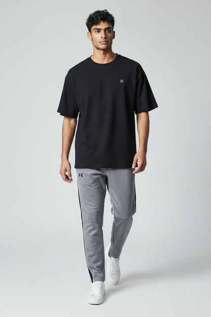 Adidas Stretch Crew-neck T-shirt With Adidas Grey Stealth Trousers
