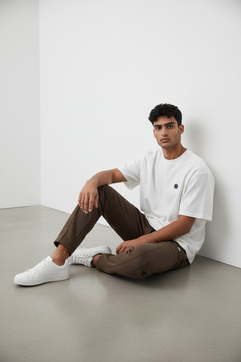 Stretch Viscose Crew-neck T-shirt With Ironwood Canvas Trouser