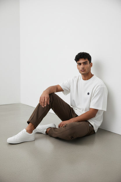Stretch Viscose Crew-neck T-shirt With Ironwood Canvas Trouser