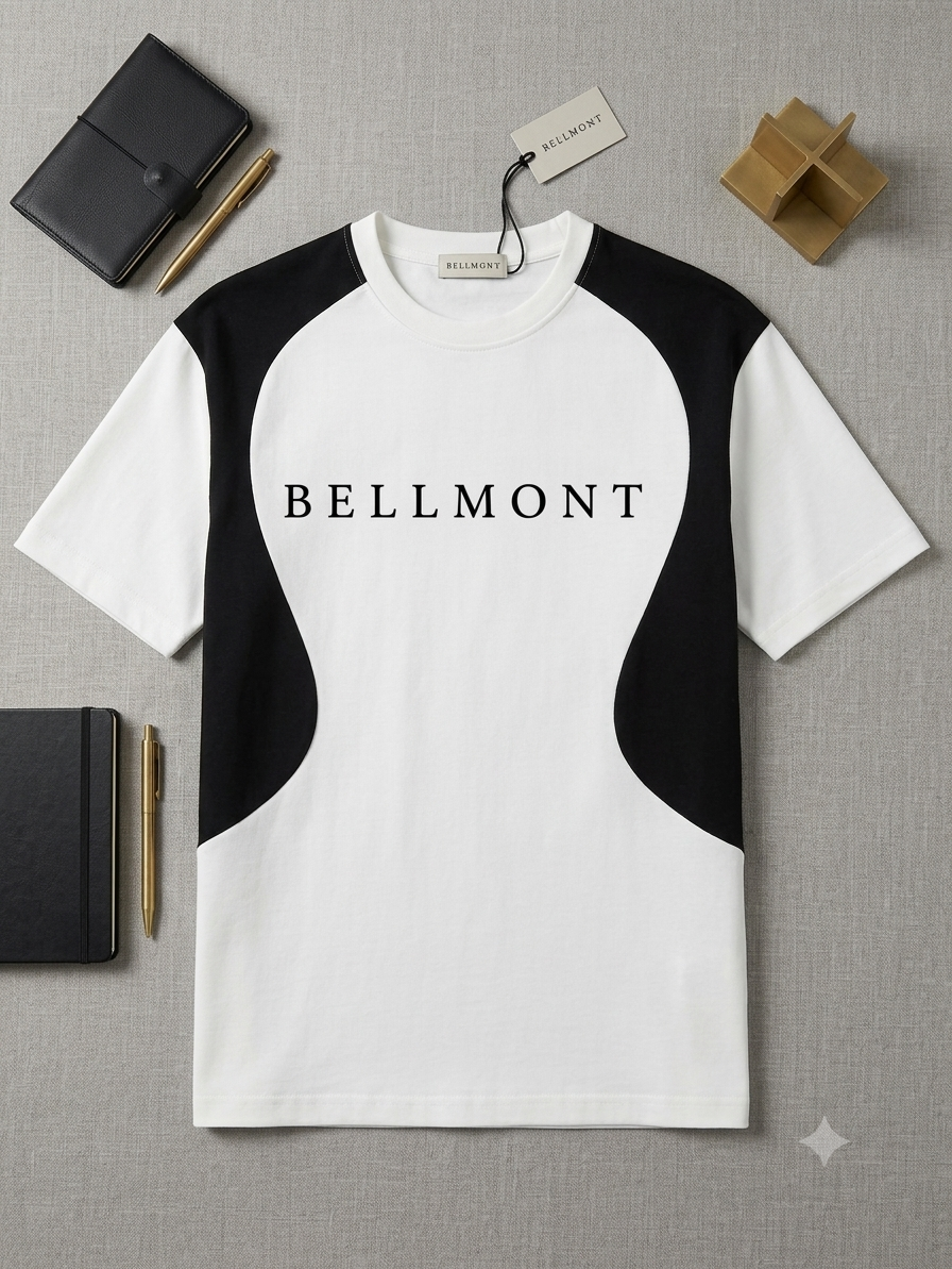 Bundle of 2 BELLMONT White And Black Oversized Baggy T-Shirt