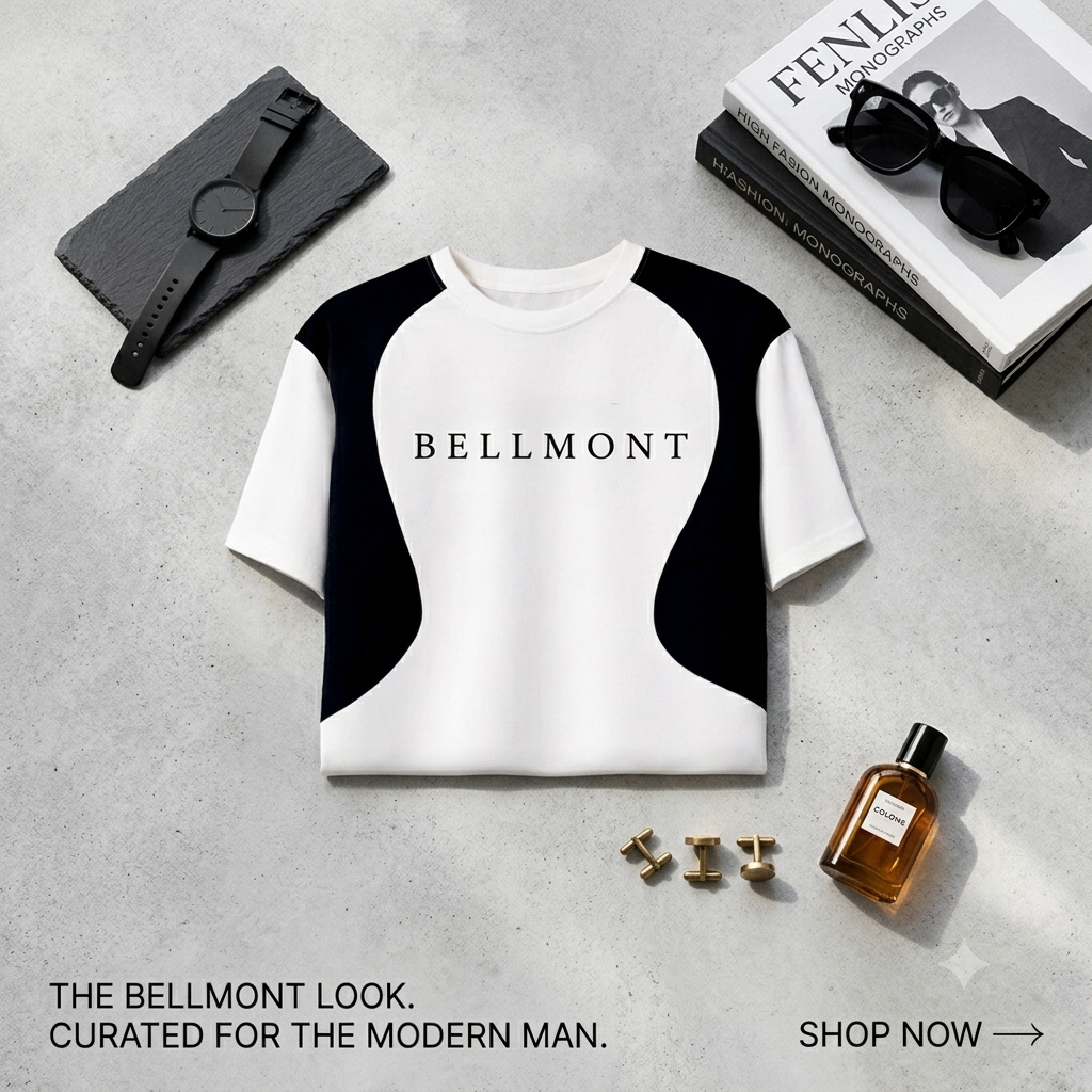 Bundle of 2 BELLMONT White And Black Oversized Baggy T-Shirt