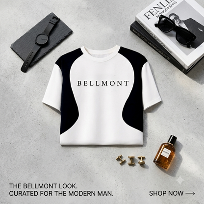 Bundle of 2 BELLMONT White And Black Oversized Baggy T-Shirt