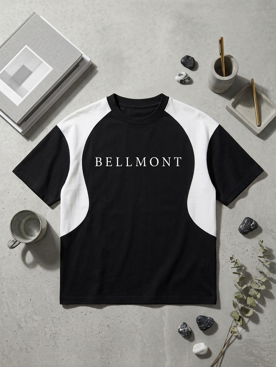 Bundle of 2 BELLMONT White And Black Oversized Baggy T-Shirt