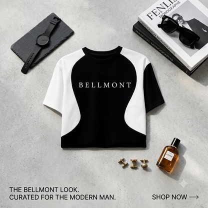 Bundle of 2 BELLMONT White And Black Oversized Baggy T-Shirt