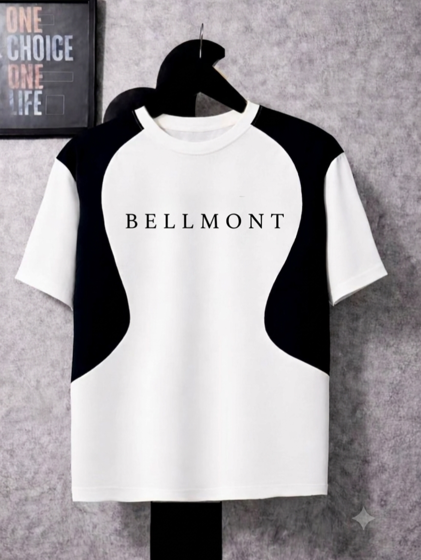 BELLMONT White Oversized Baggy T-Shirt
