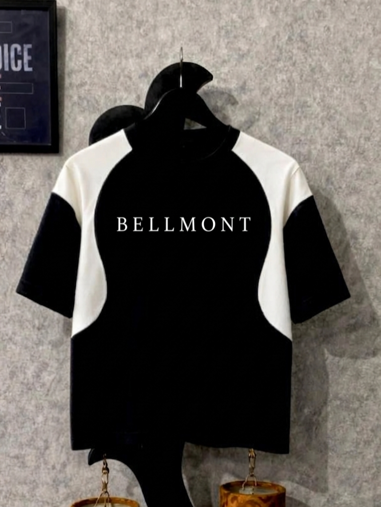 BELLMONT Black Oversized Baggy T-Shirt