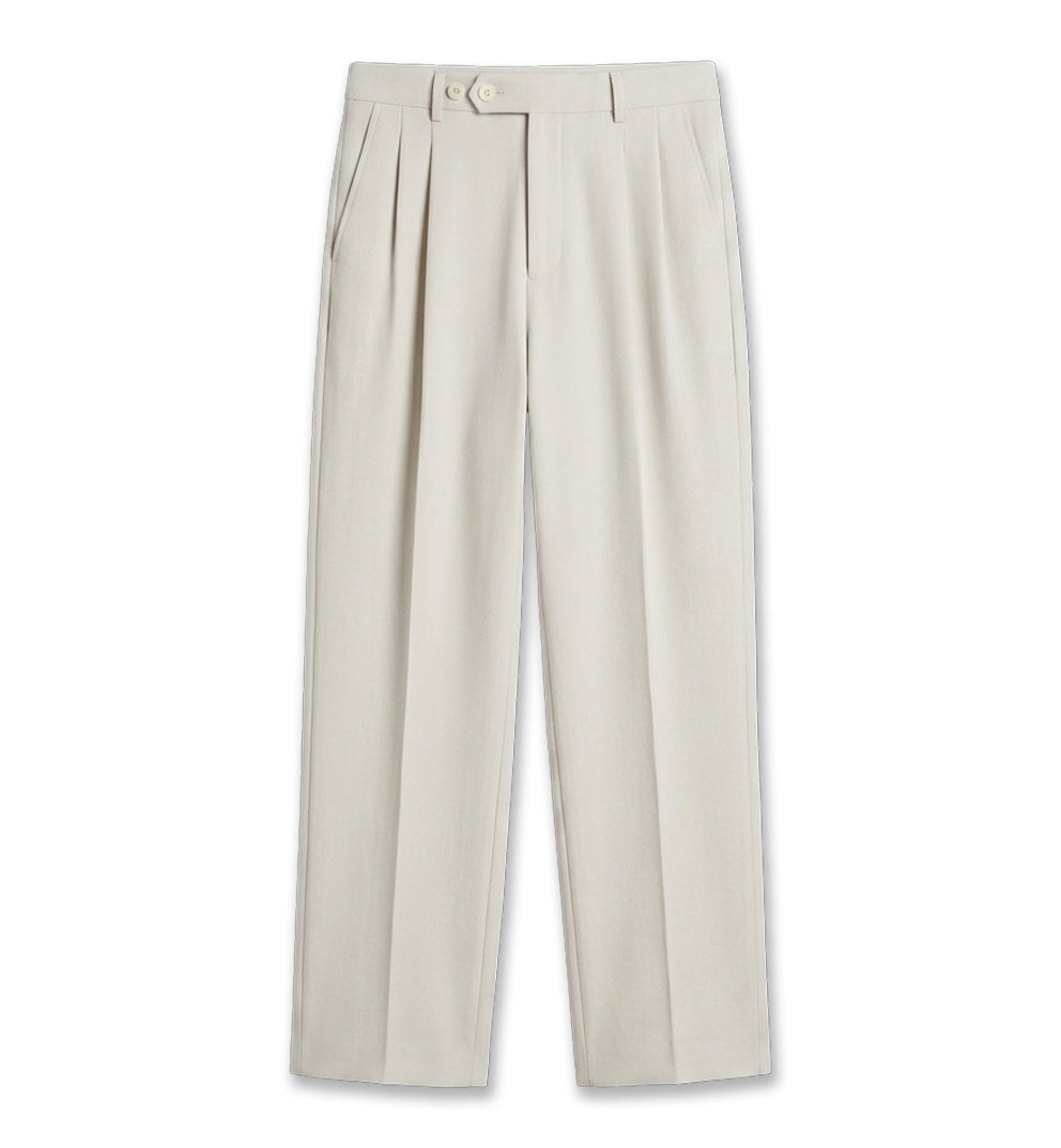 Wide-Leg Pleated Trouser